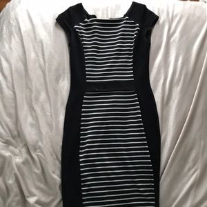 Black and white stripe cocktail dress